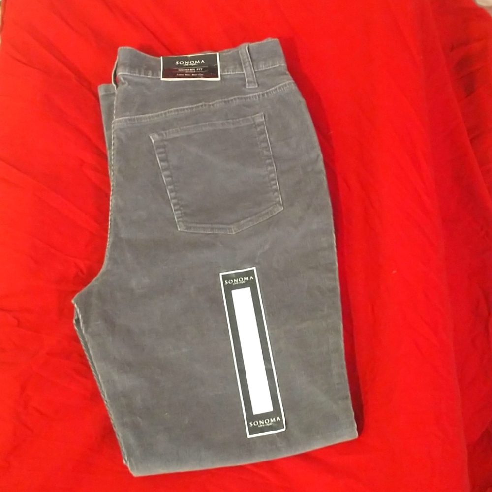 Women's Sonoma corduroy pants blue gray size 14 short